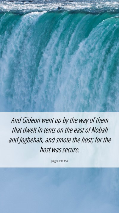 Picture 06 - Judges 8:11 ASV Mobile Phone Wallpaper - And Gideon went up by the way of them that dwelt - Mobile Bible Verse Wallpaper