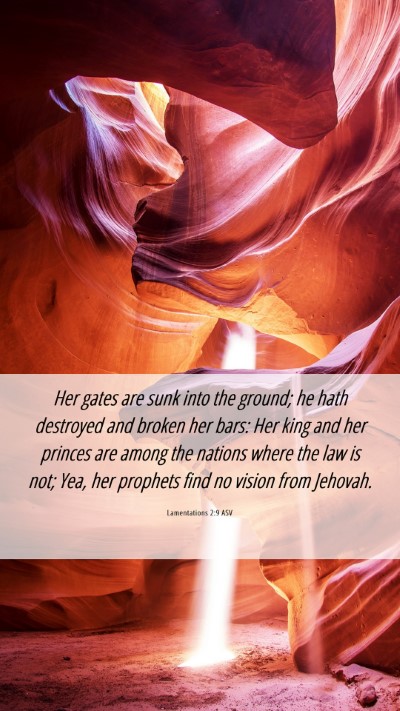 Picture 06 - Lamentations 2:9 ASV Mobile Phone Wallpaper - Her gates are sunk into the ground; he hath - Mobile Bible Verse Wallpaper