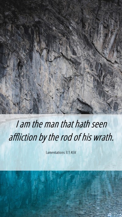 Picture 06 - Lamentations 3:1 ASV Mobile Phone Wallpaper - I am the man that hath seen affliction by the rod - Mobile Bible Verse Wallpaper