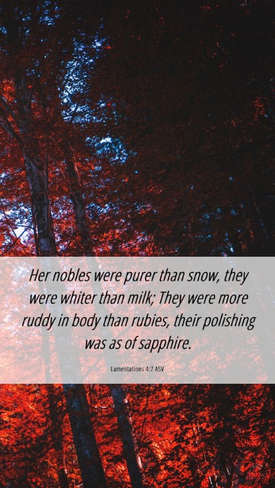 Picture 06 - Lamentations 4:7 ASV Mobile Phone Wallpaper - Her nobles were purer than snow, they were whiter - Mobile Bible Verse Wallpaper