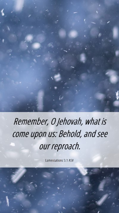 Picture 06 - Lamentations 5:1 ASV Mobile Phone Wallpaper - Remember, O Jehovah, what is come upon us: - Mobile Bible Verse Wallpaper