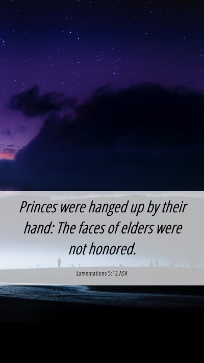 Picture 06 - Lamentations 5:12 ASV Mobile Phone Wallpaper - Princes were hanged up by their hand: The faces - Mobile Bible Verse Wallpaper