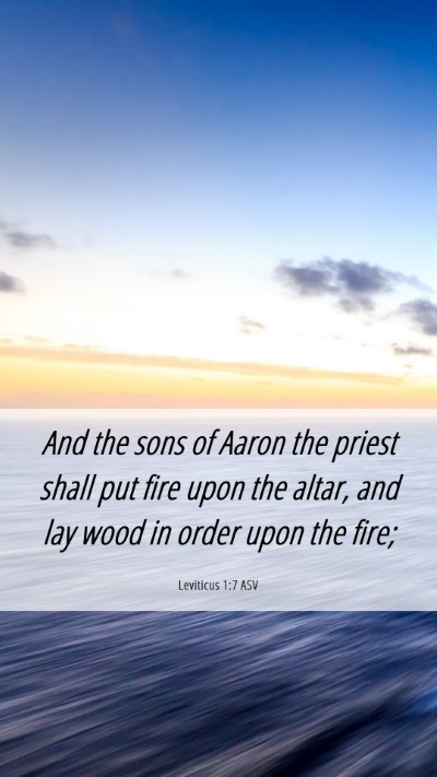 Picture 06 - Leviticus 1:7 ASV Mobile Phone Wallpaper - And the sons of Aaron the priest shall put fire - Mobile Bible Verse Wallpaper