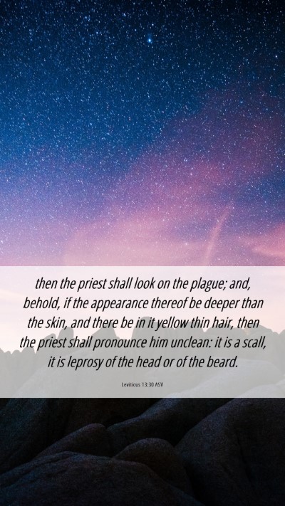 Picture 06 - Leviticus 13:30 ASV Mobile Phone Wallpaper - then the priest shall look on the plague; and, - Mobile Bible Verse Wallpaper