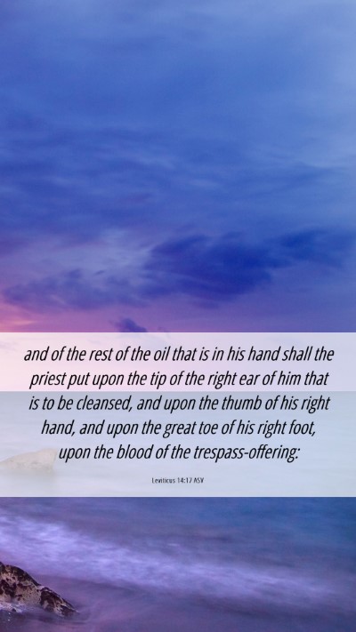 Picture 06 - Leviticus 14:17 ASV Mobile Phone Wallpaper - and of the rest of the oil that is in his hand - Mobile Bible Verse Wallpaper