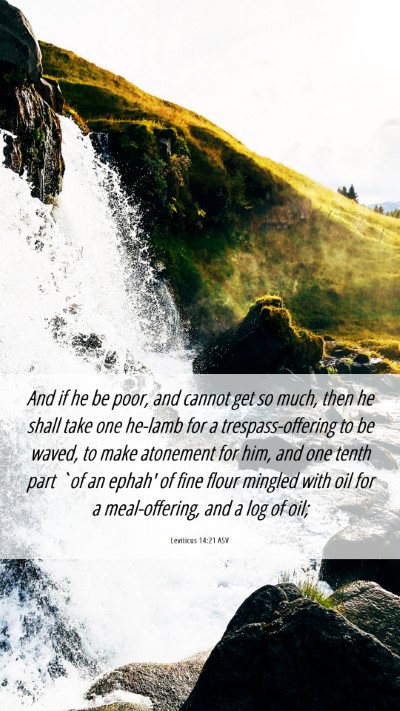 Picture 06 - Leviticus 14:21 ASV Mobile Phone Wallpaper - And if he be poor, and cannot get so much, then - Mobile Bible Verse Wallpaper