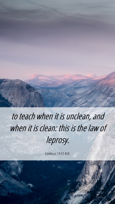 Picture 06 - Leviticus 14:57 ASV Mobile Phone Wallpaper - to teach when it is unclean, and when it is - Mobile Bible Verse Wallpaper