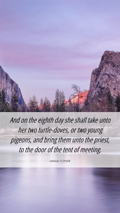 Picture 06 - Leviticus 15:29 ASV Mobile Phone Wallpaper - And on the eighth day she shall take unto her two - Mobile Bible Verse Wallpaper