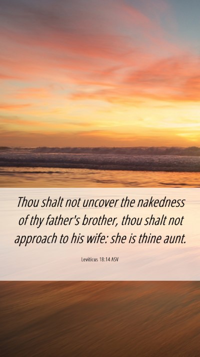 Picture 06 - Leviticus 18:14 ASV Mobile Phone Wallpaper - Thou shalt not uncover the nakedness of thy - Mobile Bible Verse Wallpaper
