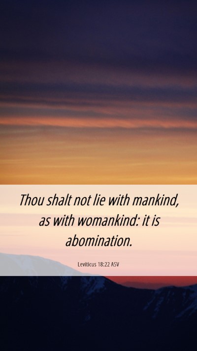 Picture 06 - Leviticus 18:22 ASV Mobile Phone Wallpaper - Thou shalt not lie with mankind, as with - Mobile Bible Verse Wallpaper