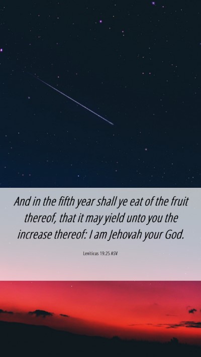 Picture 06 - Leviticus 19:25 ASV Mobile Phone Wallpaper - And in the fifth year shall ye eat of the fruit - Mobile Bible Verse Wallpaper