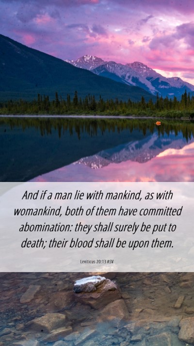 Picture 06 - Leviticus 20:13 ASV Mobile Phone Wallpaper - And if a man lie with mankind, as with womankind, - Mobile Bible Verse Wallpaper