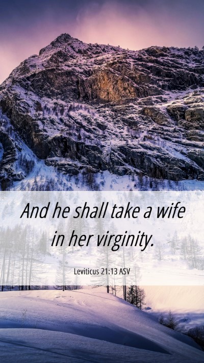 Picture 06 - Leviticus 21:13 ASV Mobile Phone Wallpaper - And he shall take a wife in her - Mobile Bible Verse Wallpaper