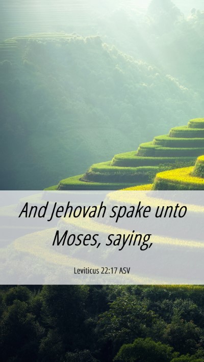 Picture 06 - Leviticus 22:17 ASV Mobile Phone Wallpaper - And Jehovah spake unto Moses, - Mobile Bible Verse Wallpaper