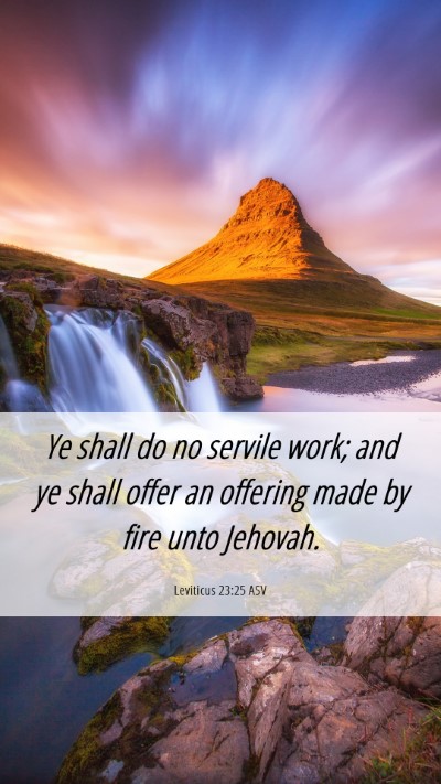 Picture 06 - Leviticus 23:25 ASV Mobile Phone Wallpaper - Ye shall do no servile work; and ye shall offer - Mobile Bible Verse Wallpaper
