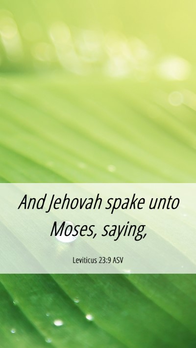 Picture 06 - Leviticus 23:9 ASV Mobile Phone Wallpaper - And Jehovah spake unto Moses, - Mobile Bible Verse Wallpaper