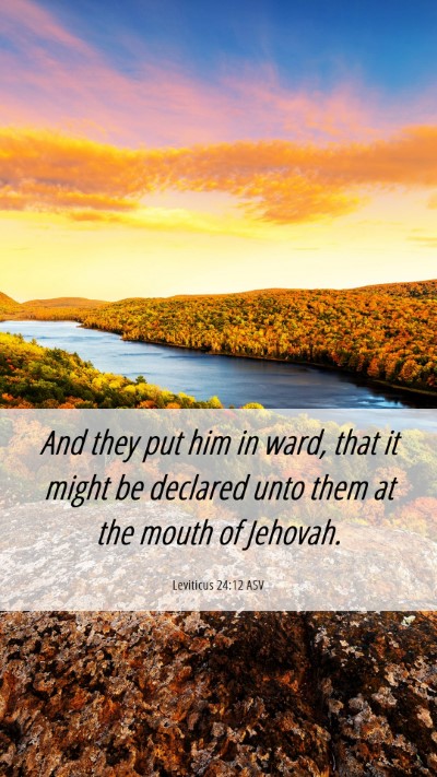 Picture 06 - Leviticus 24:12 ASV Mobile Phone Wallpaper - And they put him in ward, that it might be - Mobile Bible Verse Wallpaper