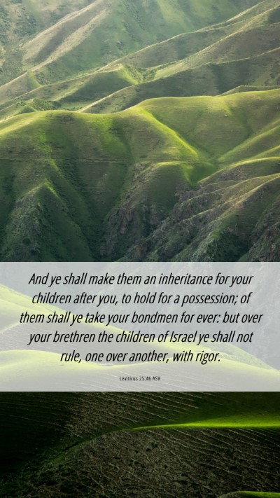 Picture 06 - Leviticus 25:46 ASV Mobile Phone Wallpaper - And ye shall make them an inheritance for your - Mobile Bible Verse Wallpaper