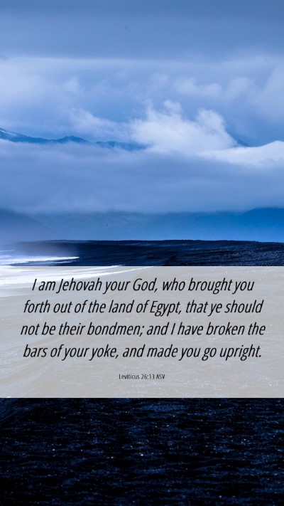 Picture 06 - Leviticus 26:13 ASV Mobile Phone Wallpaper - I am Jehovah your God, who brought you forth out - Mobile Bible Verse Wallpaper