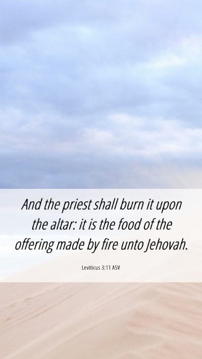 Picture 06 - Leviticus 3:11 ASV Mobile Phone Wallpaper - And the priest shall burn it upon the altar: it - Mobile Bible Verse Wallpaper