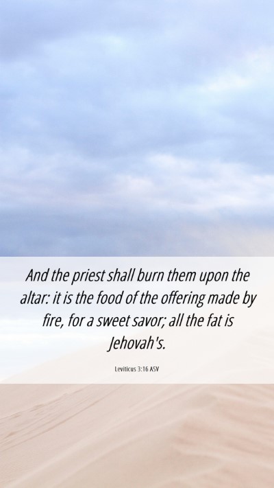 Picture 06 - Leviticus 3:16 ASV Mobile Phone Wallpaper - And the priest shall burn them upon the altar: it - Mobile Bible Verse Wallpaper