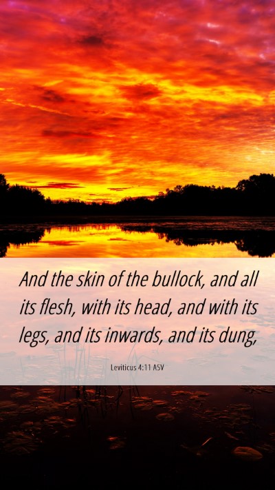 Picture 06 - Leviticus 4:11 ASV Mobile Phone Wallpaper - And the skin of the bullock, and all its flesh, - Mobile Bible Verse Wallpaper