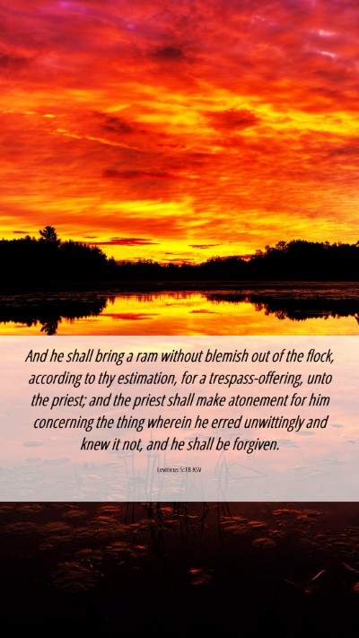Picture 06 - Leviticus 5:18 ASV Mobile Phone Wallpaper - And he shall bring a ram without blemish out of - Mobile Bible Verse Wallpaper