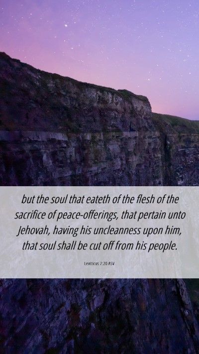 Picture 06 - Leviticus 7:20 ASV Mobile Phone Wallpaper - but the soul that eateth of the flesh of the - Mobile Bible Verse Wallpaper