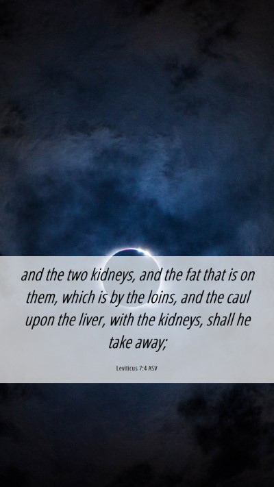 Picture 06 - Leviticus 7:4 ASV Mobile Phone Wallpaper - and the two kidneys, and the fat that is on them, - Mobile Bible Verse Wallpaper