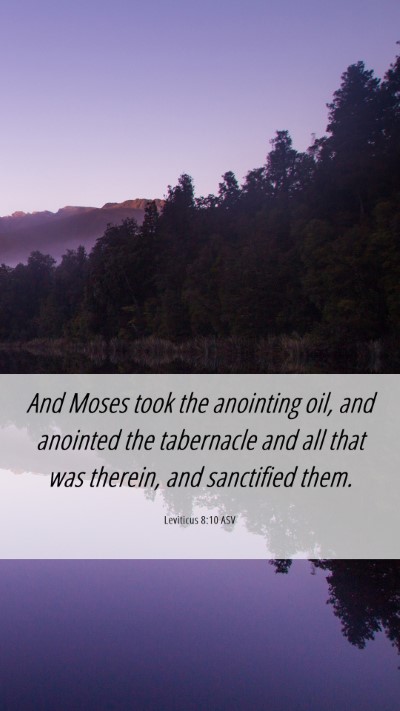Picture 06 - Leviticus 8:10 ASV Mobile Phone Wallpaper - And Moses took the anointing oil, and anointed - Mobile Bible Verse Wallpaper