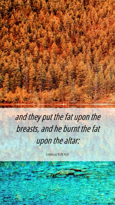 Picture 06 - Leviticus 9:20 ASV Mobile Phone Wallpaper - and they put the fat upon the breasts, and he - Mobile Bible Verse Wallpaper