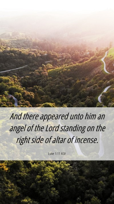 Picture 06 - Luke 1:11 ASV Mobile Phone Wallpaper - And there appeared unto him an angel of the Lord - Mobile Bible Verse Wallpaper