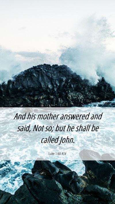 Picture 06 - Luke 1:60 ASV Mobile Phone Wallpaper - And his mother answered and said, Not so; but he - Mobile Bible Verse Wallpaper
