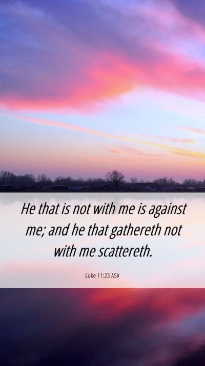 Picture 06 - Luke 11:23 ASV Mobile Phone Wallpaper - He that is not with me is against me; and he that - Mobile Bible Verse Wallpaper
