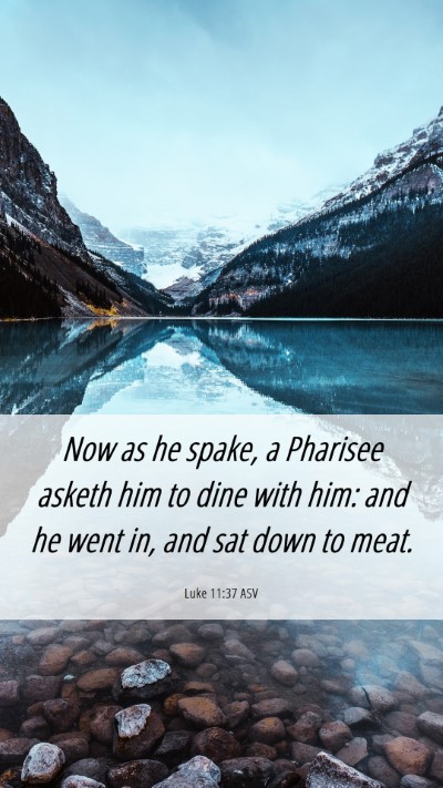 Picture 06 - Luke 11:37 ASV Mobile Phone Wallpaper - Now as he spake, a Pharisee asketh him to dine - Mobile Bible Verse Wallpaper