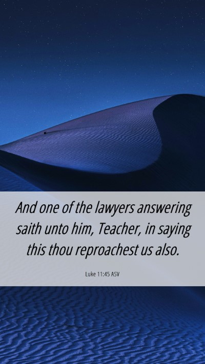 Picture 06 - Luke 11:45 ASV Mobile Phone Wallpaper - And one of the lawyers answering saith unto him, - Mobile Bible Verse Wallpaper