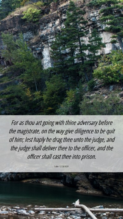 Picture 06 - Luke 12:58 ASV Mobile Phone Wallpaper - For as thou art going with thine adversary before - Mobile Bible Verse Wallpaper