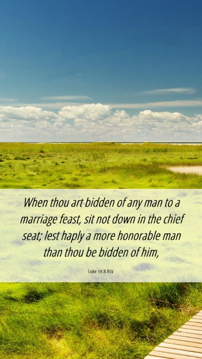 Picture 06 - Luke 14:8 ASV Mobile Phone Wallpaper - When thou art bidden of any man to a marriage - Mobile Bible Verse Wallpaper