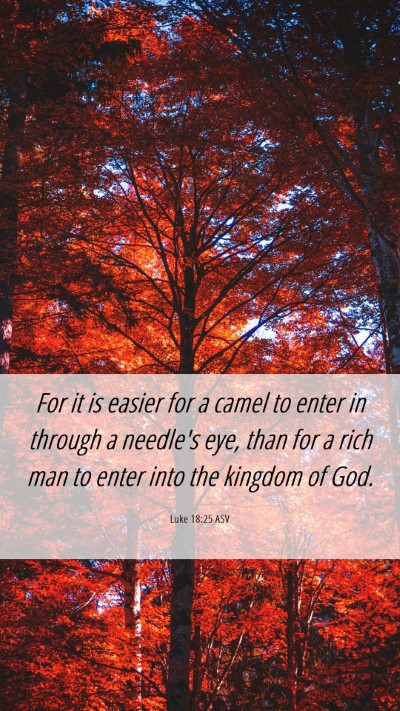 Picture 06 - Luke 18:25 ASV Mobile Phone Wallpaper - For it is easier for a camel to enter in through - Mobile Bible Verse Wallpaper