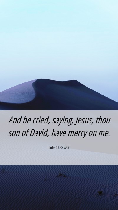 Picture 06 - Luke 18:38 ASV Mobile Phone Wallpaper - And he cried, saying, Jesus, thou son of David, - Mobile Bible Verse Wallpaper