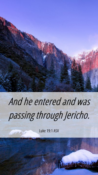 Picture 06 - Luke 19:1 ASV Mobile Phone Wallpaper - And he entered and was passing through - Mobile Bible Verse Wallpaper