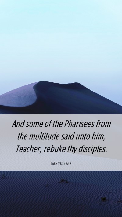 Picture 06 - Luke 19:39 ASV Mobile Phone Wallpaper - And some of the Pharisees from the multitude said - Mobile Bible Verse Wallpaper