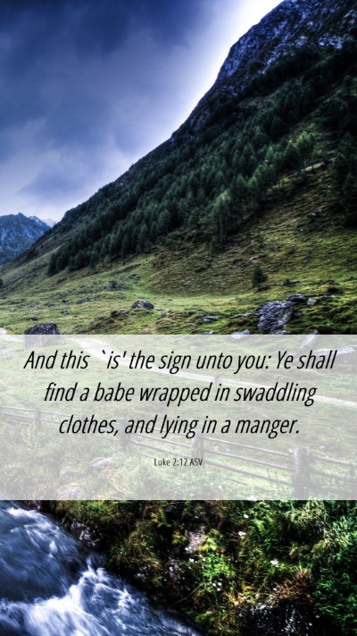 Picture 06 - Luke 2:12 ASV Mobile Phone Wallpaper - And this `is' the sign unto you: Ye shall find a - Mobile Bible Verse Wallpaper