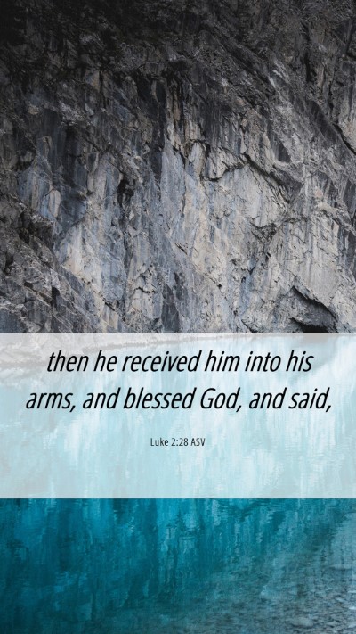 Picture 06 - Luke 2:28 ASV Mobile Phone Wallpaper - then he received him into his arms, and blessed - Mobile Bible Verse Wallpaper
