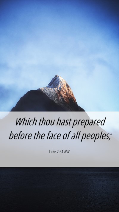 Picture 06 - Luke 2:31 ASV Mobile Phone Wallpaper - Which thou hast prepared before the face of all - Mobile Bible Verse Wallpaper