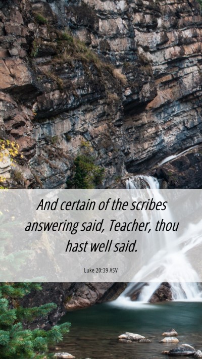 Picture 06 - Luke 20:39 ASV Mobile Phone Wallpaper - And certain of the scribes answering said, - Mobile Bible Verse Wallpaper