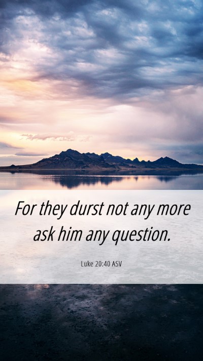 Picture 06 - Luke 20:40 ASV Mobile Phone Wallpaper - For they durst not any more ask him any - Mobile Bible Verse Wallpaper