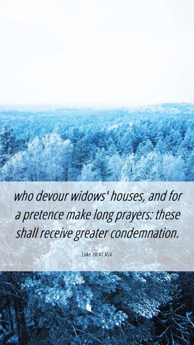 Picture 06 - Luke 20:47 ASV Mobile Phone Wallpaper - who devour widows' houses, and for a pretence - Mobile Bible Verse Wallpaper