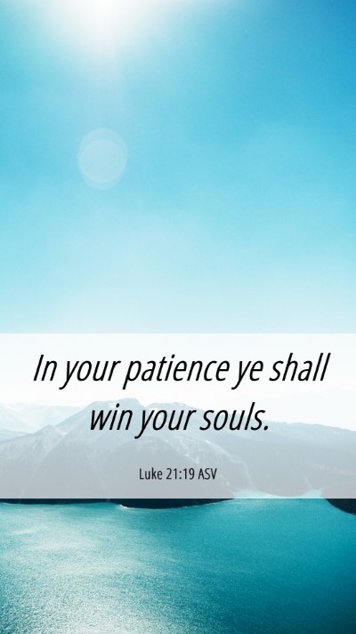Picture 06 - Luke 21:19 ASV Mobile Phone Wallpaper - In your patience ye shall win your - Mobile Bible Verse Wallpaper