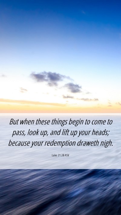 Picture 06 - Luke 21:28 ASV Mobile Phone Wallpaper - But when these things begin to come to pass, look - Mobile Bible Verse Wallpaper